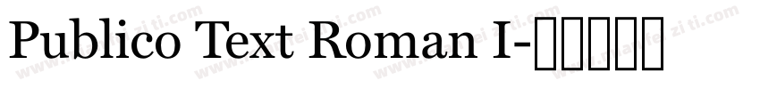 Publico Text Roman I字体转换